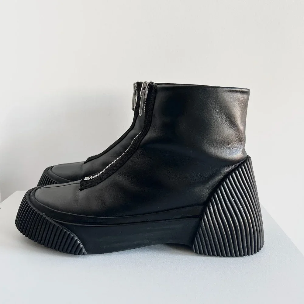 3.1 Phillip Lim black zip up Lela combat lugged platform ankle boots - Picture 2 of 14